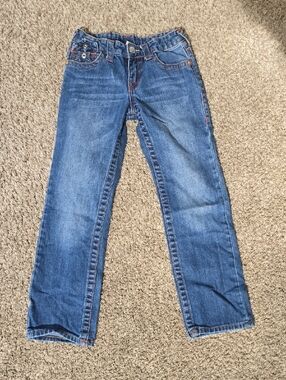 True Religion Dark Wash Straight Leg Kids Jeans - Blue